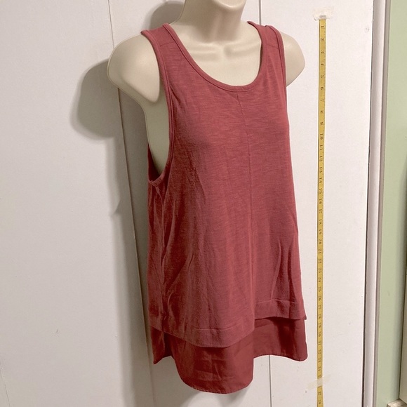 J Crew Tiered Keyhole Tunic Tank Top Rose Deep Pink Womens Medium - Picture 4 of 16